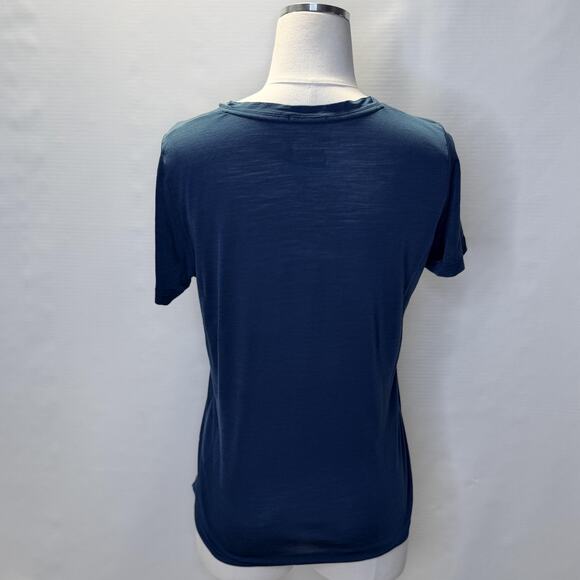 Smartwool Merino Sport 120 Shirt Womens Small Blue V Neck Short Sleeve Wool - Picture 5 of 12